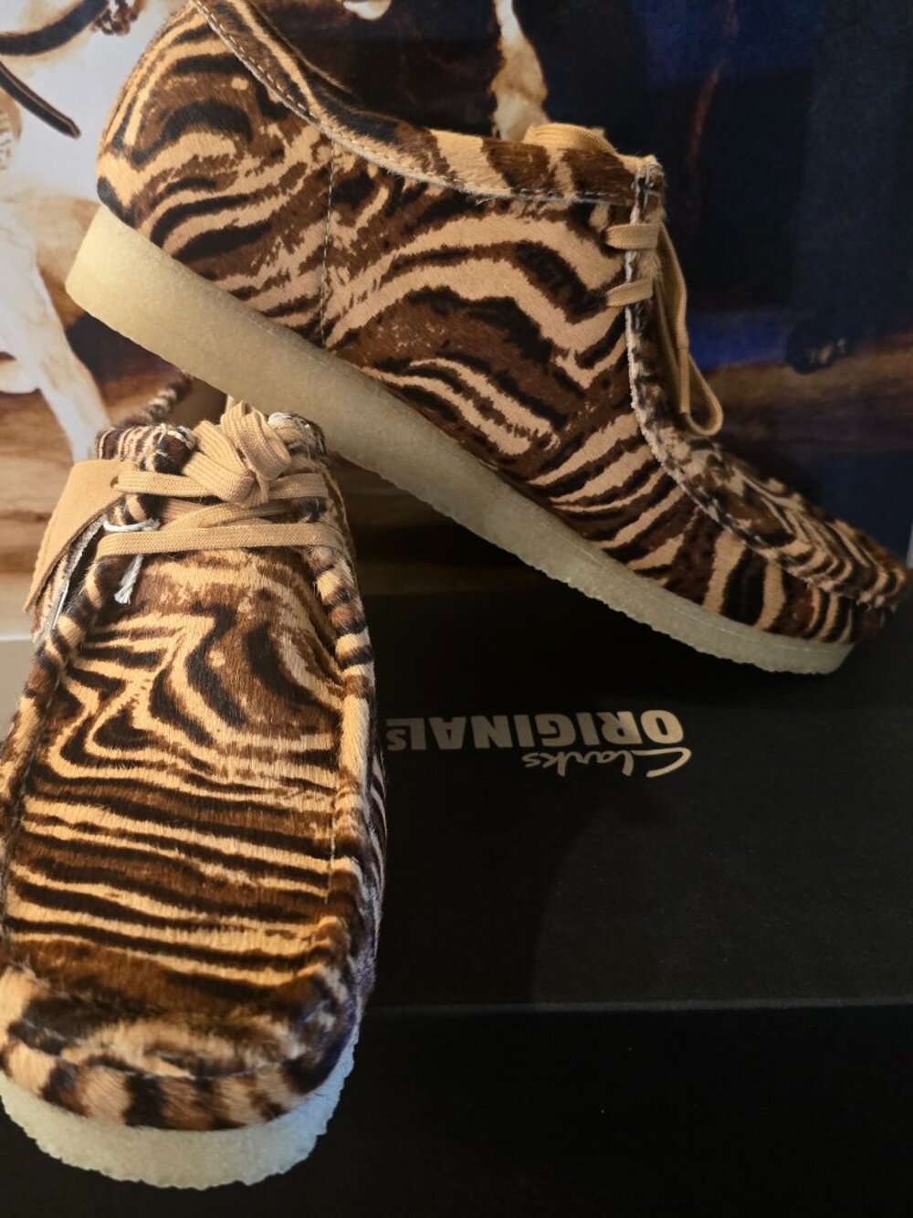 Clarks Men's Wallabee Tiger Print 26185658 Shoes Boots Size 10.5 US NEW RARE